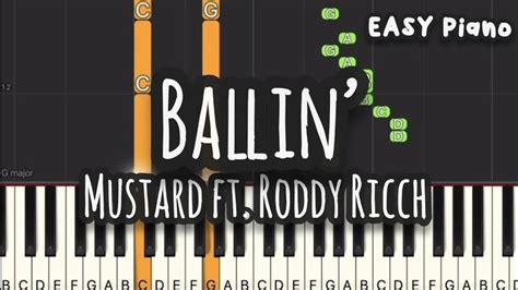 Mustard Ballin Ft Roddy Ricch Easy Piano Piano Tutorial Sheet