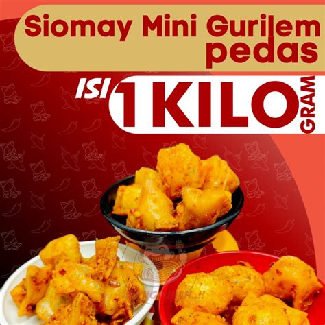 Jual Cemilan Siomay Mini GURILEM PEDAS Isi 1KG By GR Bisa COD Kargo