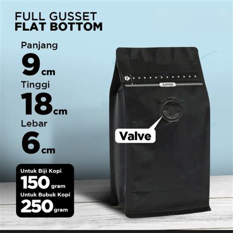 Jual STANDING POUCH KEMASAN ROAST KOPI FULL GUSSET VALVE KATUP