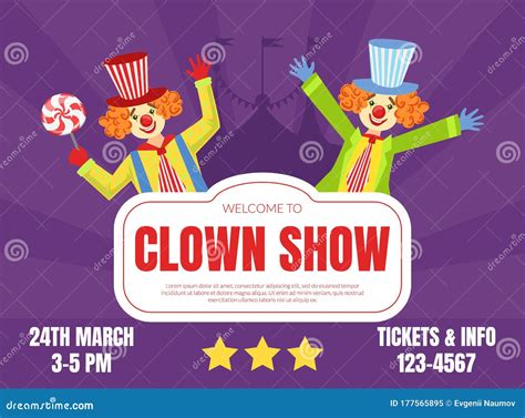 Welcome To Clown Show Invitation Poster Or Banner Circus Performance