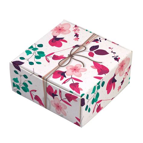 Caixa Para 4 Doces Presente Floral C 10 Un Custom Box Caixas