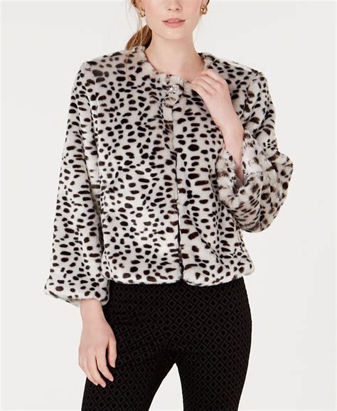 Maison Jules Leopard Print Faux Fur Jacket Created For Macys Macys