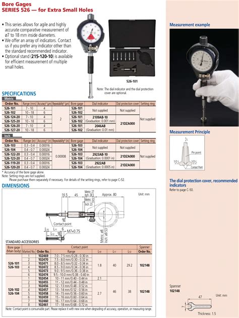 Bộ Thân Thước đo Lỗ Nhỏ Mitutoyo 526 101 7 10mm