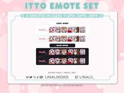 Genshin Impact Arataki Itto Emote Set Pack Cute Chibi Twitch Streamer