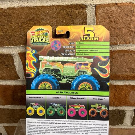 Toys Hot Wheels Monster Trucks Glow In The Dark Alarm Fire Truck Poshmark
