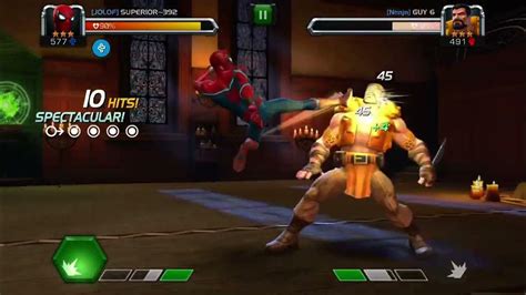 Marvel Contest Of Champions Spider Man Stark Enhanced Vs Kraven The Hunter Youtube