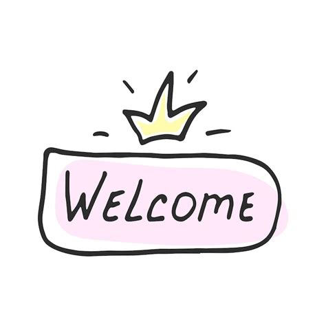 Premium Vector Welcome In Doodle Style