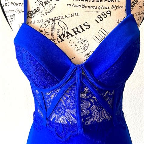 Emprada Dresses Royal Blue Lace Bustier Dress Poshmark