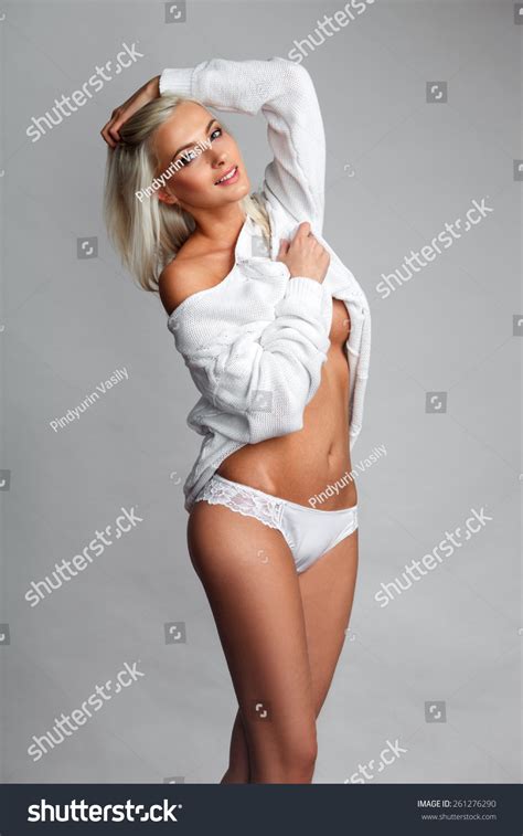 Sensual Portrait Sexy Blonde Woman Sweater Stock Photo 261276290 Shutterstock