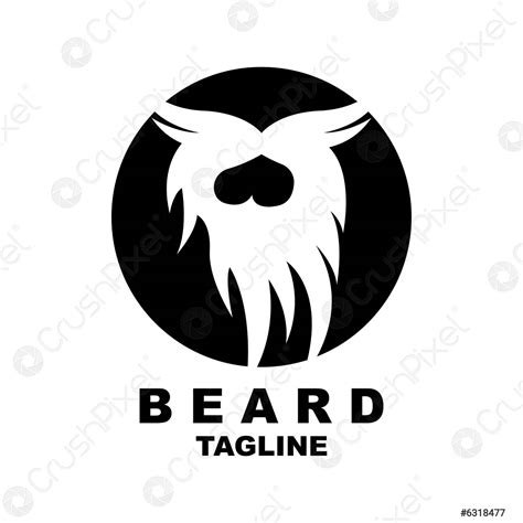 Beard Logo Design Male Look Hair Vector Mens Barbershop Style Stock