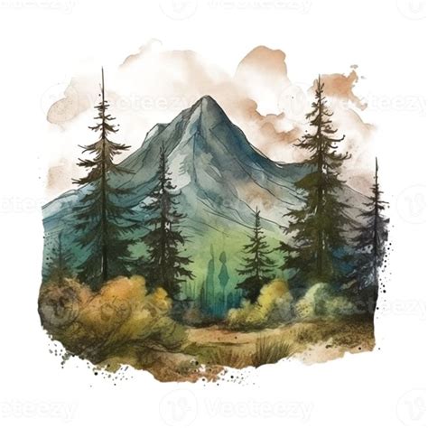 Watercolor painting of mountains | Mountain paintings, Watercolor ...