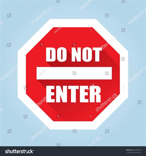 Vektor Stok Do Not Enter Sign Flat Vector Tanpa Royalti