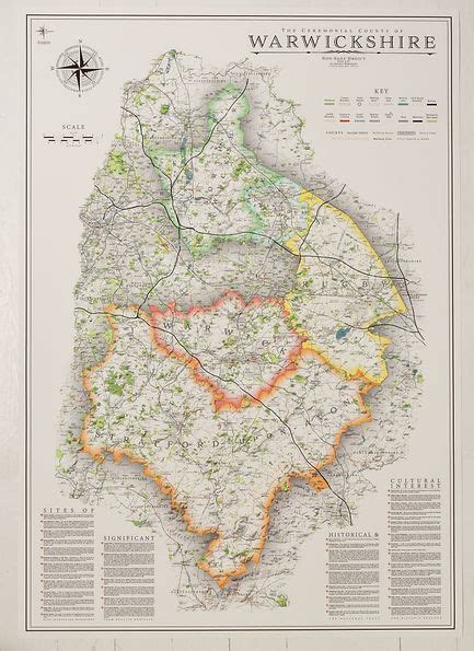 Wall Maps of Warwickshire | TheCartographicArts