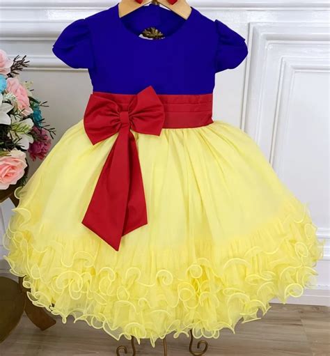 Alice Baby Vestido Festa Branca De Neve Mod Menina Bonita