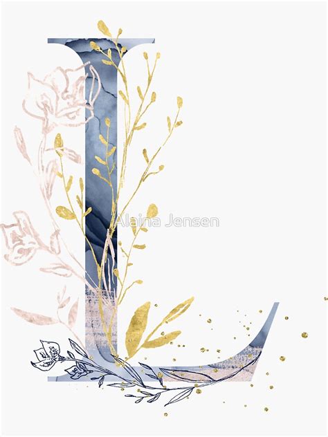 "Decorative Letter L" Sticker for Sale by Alaina Jensen Ltd | Redbubble