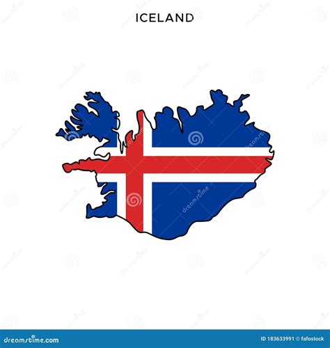 Map and Flag of Iceland Vector Design Template with Editable Stroke ...