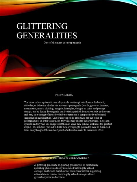 glittering generalities