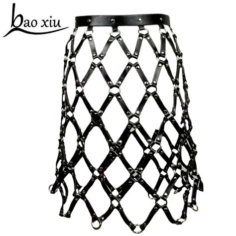 Sexy Pub Female Leather Skirt Belts Punk Gothic Rock Leather Harness