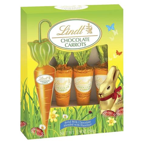 Lindt Chocolate Carrots Solid Milk Chocolate Blended With Hazelnut 1 9