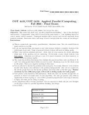 Cot Final Exam Fall Pdf Full Name Cot Cot Applied