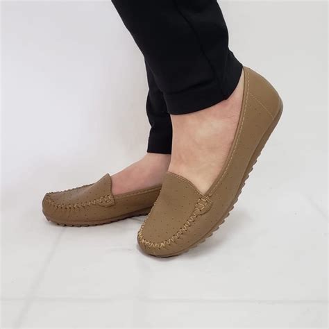 Mocassim Feminino Confort Em Couro Legitimo Cor Nude Shopee Brasil