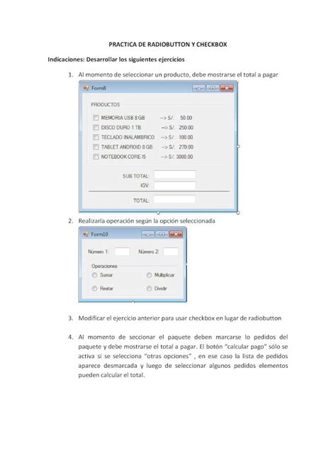 PDF Practica De Radiobutton Y Checkbox DOKUMEN TIPS