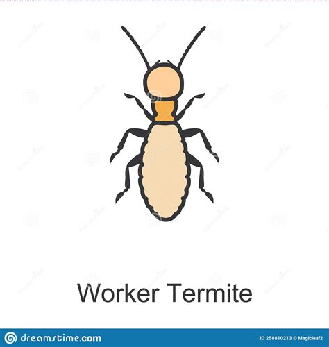 Worker Termite Vector Icon Color Vector Icon Isolated On White