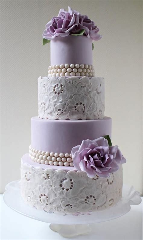 Purple White Lace Cake In Wedding Cake Illustrations Winter