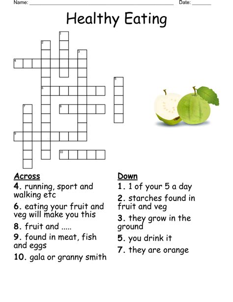 Healthy Eating Word Search