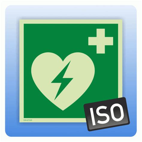 Rettungszeichen Automatisierter Externer Defibrillator Aed Iso