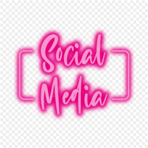 Neon Social Media Vector Hd Images Pink Social Media Text Neon Icon Vector Illustration Social