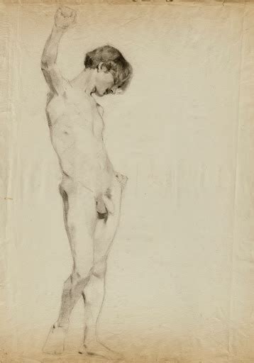 Untitled Study Of Standing Male Nude Kenyon Cox Born Warren Oh