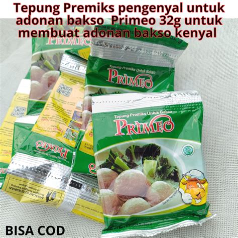 Jual Tepung Premiks Pengenyal Untuk Adonan Bakso Primeo 32g Untuk