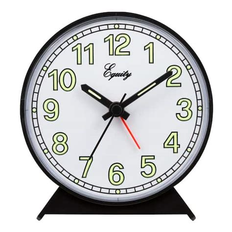 Equity By La Crosse Analog 4 In Battery Operated Black Alarm Clock