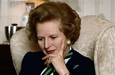 Prime Minister Margaret Thatcher Pensive Expression Private Session In