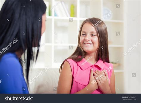 Smiling Deaf Girl Learning Sign Language Stock Photo 343656761 ...