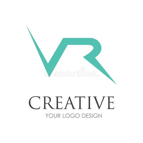 Vr Letter Logo Design With Creative Modern Trendy Stock Vector