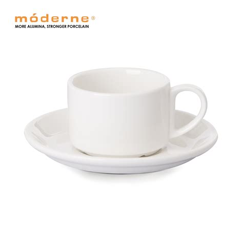 200ml Stackable Coffee Cup And Saucer 10 Sets Moderne EShop