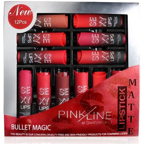 Pinkline Bullet Magic Sexy Lips Matte Lipstick 3 8g Pack Of 12 Pl1058