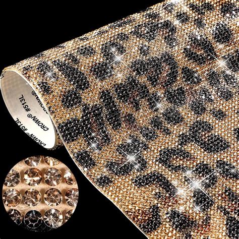 12000 Pieces Leopard Print Bling Rhinestone Sticker With 2