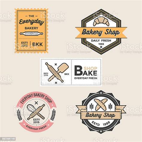 Ilustración De Conjunto De Logotipos De Panadería Insignias Etiquetas