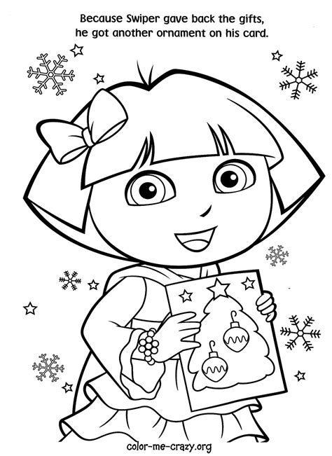 ColorMeCrazy.org: Dora the Explorer - Christmas is Coming