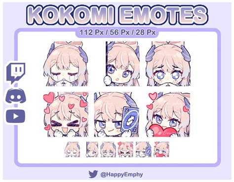 Genshin Impact Kokomi Emotes Stickers For Twitch Discord Youtube Facebook Etsy