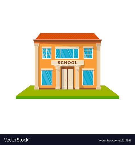 Cartoon school building Royalty Free Vector Image