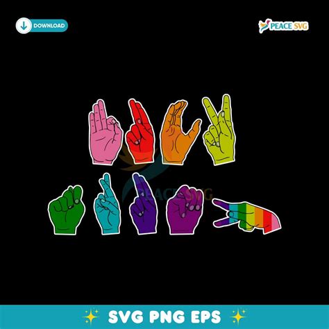 Lgbt Color Fuck Trump Hand Sign Language SVG Cricut Cut Files Peace SVG