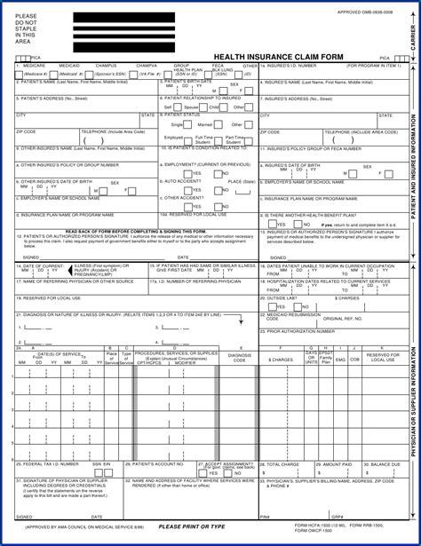 Hcfa Form Pdf Fillable Form Resume Examples