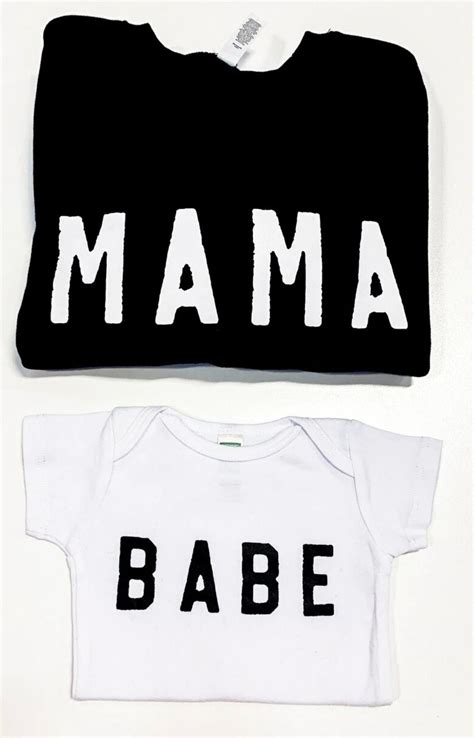 Mama Babe Matching Set New Baby Gift New Mom Gift Mama Sweatshirt Babe Bodysuit Mama And