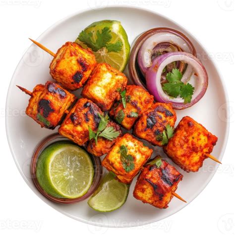 paneer tikka   plate  transparent background  png