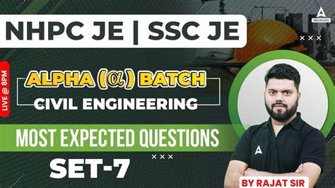 NHPC JE Civil Most Expected Questions 7 SSC JE NHPC JE Civil