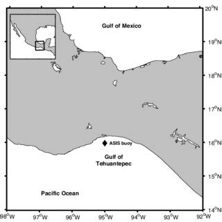 -Map of the Gulf of Tehuantepec showing the mooring posi-Map of the ...